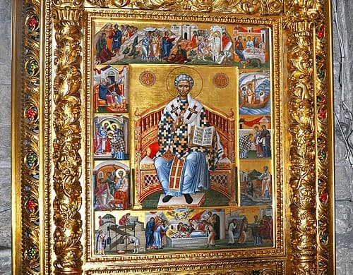 Икона святого Лазаря с житием