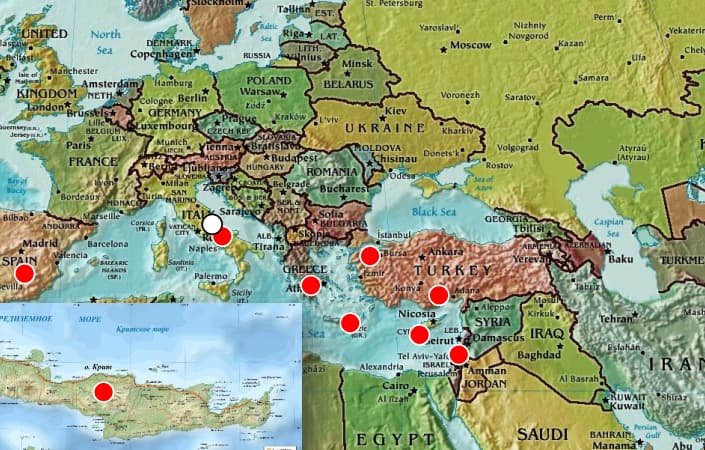 Карта служения мощи Павла